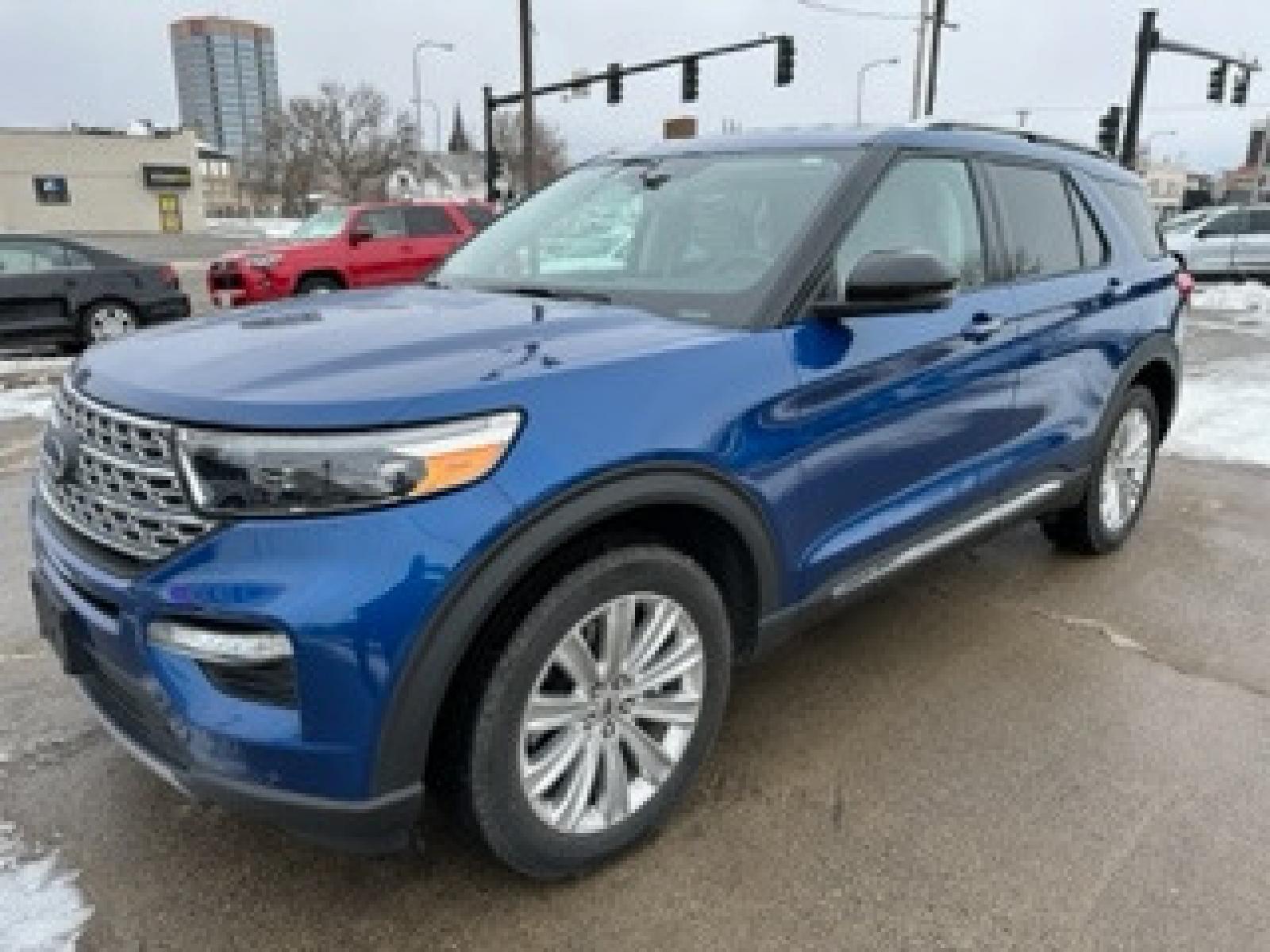 2020 BLUE Ford Explorer Hybrid Limited AWD (1FM5K8FW0LG) with an 3.3L V6 DOHC 24V HYBRID engine, 10A transmission, located at 3200 1st Avenue North, Billings, MT, 59101, (406) 245-9055, 45.779270, -108.510742 - Absolutely Gorgeous Hybrid Luxury Limited AWD SUV. Low Mileage, Power Leather Heated and Cooled Seats, Power Windows, Power Door Locks, Driver Alert System, Alloy Wheels, Roof Rack, Keyless Remote Entry, Active Cruise Control, Tilt Steering Column, 3rd Row Seating, Only 21,200 Miles and Much More! - Photo #0