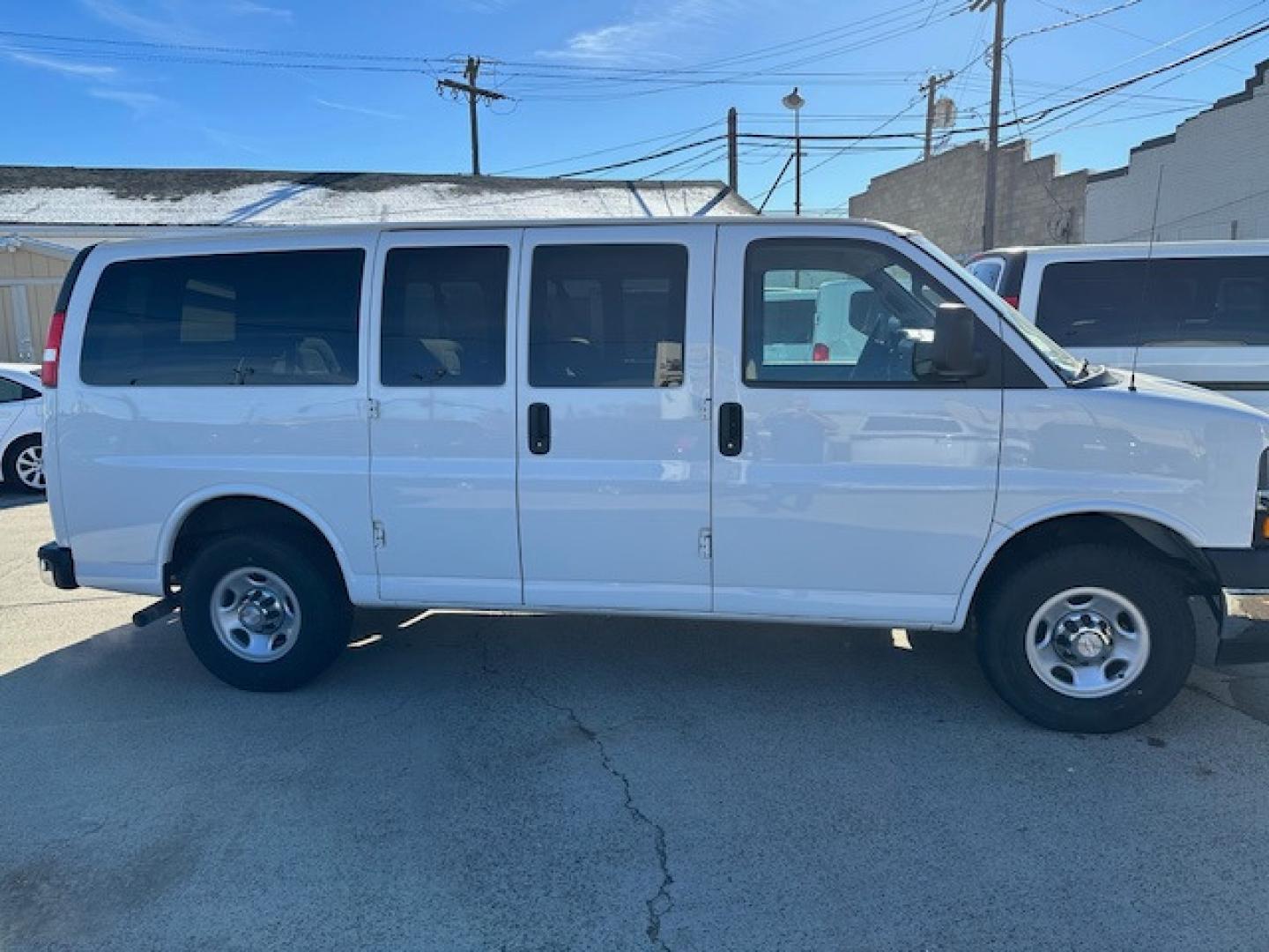 2019 White Chevrolet Express LT 2500 (1GAWGFFG2K1) with an 6.0L V8 OHV 16V FFV engine, 6A transmission, located at 3200 1st Avenue North, Billings, MT, 59101, (406) 245-9055, 45.779270, -108.510742 - This is One of Our Off-Lease 12 Passenger Vans Available for Sale. Tilt Steering, Cruise Control, Front & Rear Air Conditioning, Power Windows, Power Door Locks and Only 46,000 Miles. Auto Brokers of Montana/AA&A Auto Rental/Fox Car Rental Billings - Photo#3