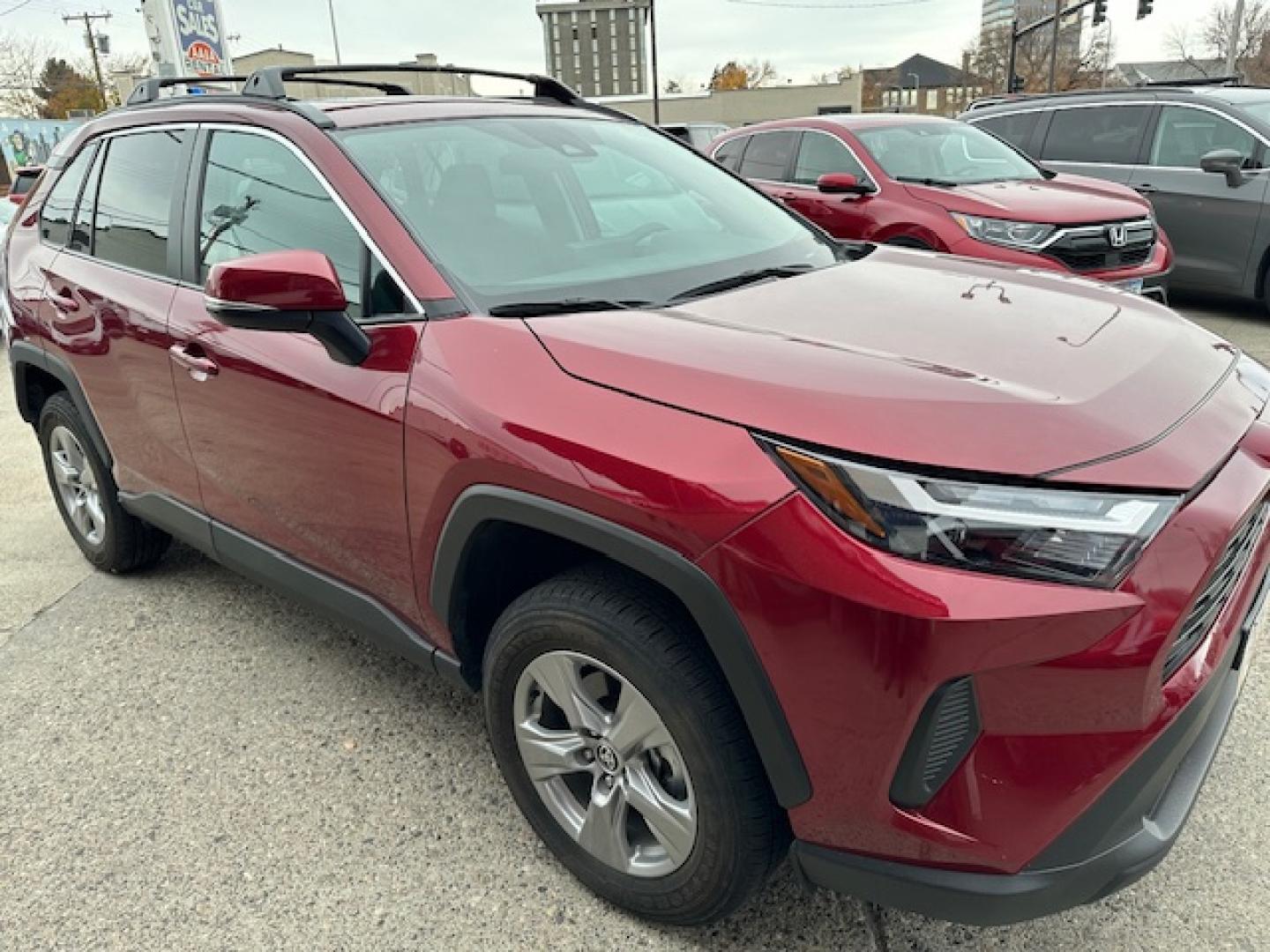 2022 Red /Gray Toyota RAV4 XLE AWD (2T3P1RFV6NW) with an 2.5L L4 DOHC 16V engine, 8A transmission, located at 3200 1st Avenue North, Billings, MT, 59101, (406) 245-9055, 45.779270, -108.510742 - One of Our All Wheel Drive SUVs Available for Rent or Purchase. XLE Package, Power Moonroof, Power Seat, Tilt Steering, Power Windows, Power Door Locks and Much More. All the Whistles and Bells. CarFax Dealer Auto Brokers of Montana/AA&A Auto Rental/Fox Car Rental Billings - Photo#3