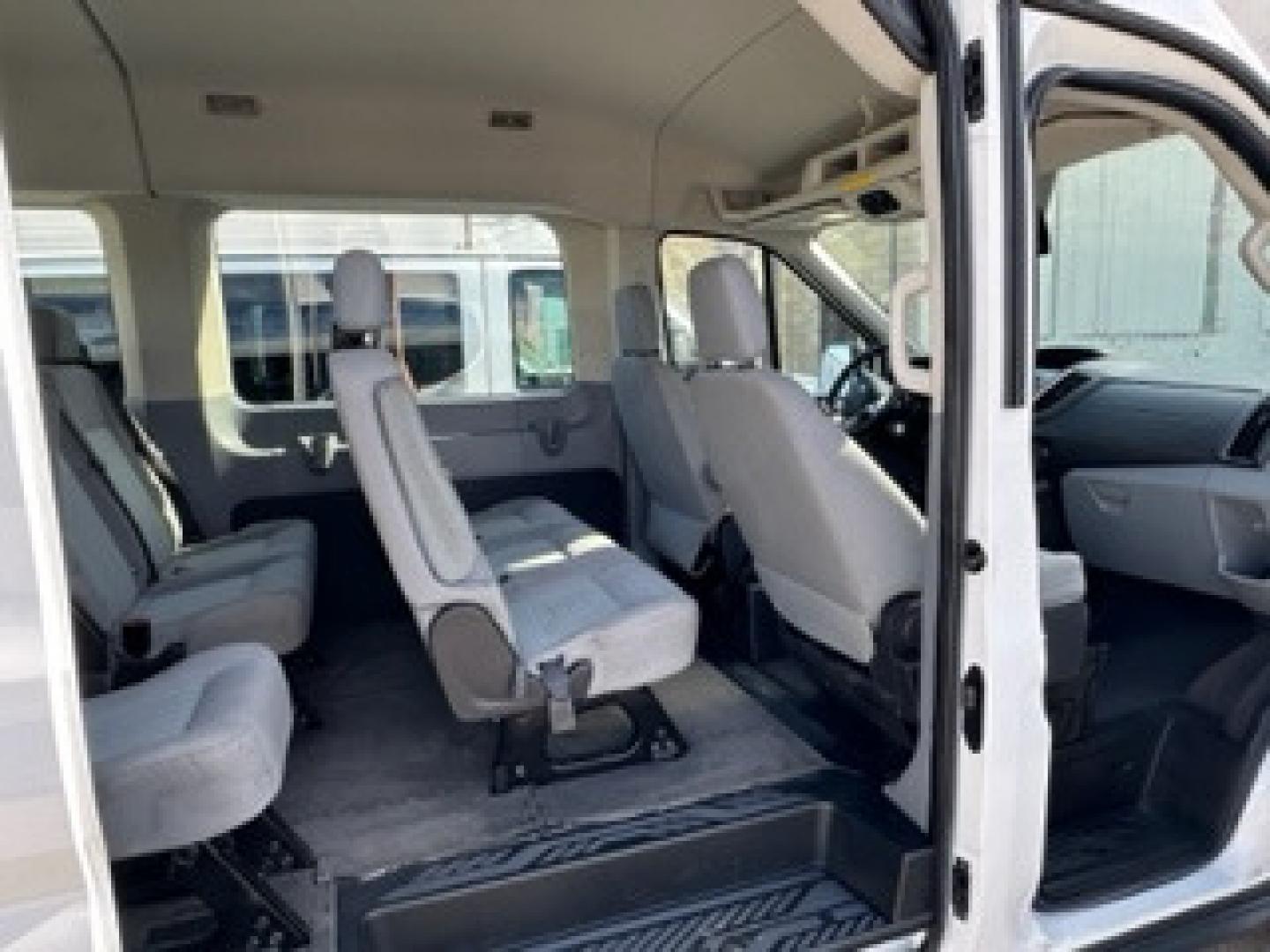 2016 White /Gray Ford Transit 350 Wagon Med. Roof XLT w/Sliding Pass. 148-in. WB (1FBAX2CG3GK) with an 3.5L V6 DOHC 24V engine, 6A transmission, located at 3200 1st Avenue North, Billings, MT, 59101, (406) 245-9055, 45.779270, -108.510742 - FRESH OFF-LEASED AND WELL MAINTAINED! 15 Passenger with Tow Package, Power Windows, Power Door Locks, Passenger Side Running Board, Tilt Steering, Rear A/C and Heat and Much More. CarFax Dealer Auto Brokers of Montana/AA&A Auto Rental/Fox Car Rental in Billings - Photo#11