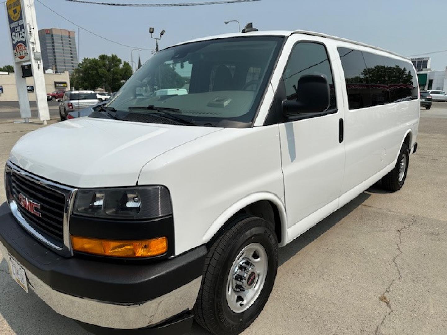 2020 /Gray Cloth GMC Savana LT 3500 Ext. (1GJZ7PFG1L1) with an 6.0L V8 OHV 16V FFV engine, 6A transmission, located at 3200 1st Avenue North, Billings, MT, 59101, (406) 245-9055, 45.779270, -108.510742 - Another of Our Off-Lease Rental Vans with Low Mileage. Power Windows, Power Door Locks, Tilt Steering Column, Cruise Control, Rear Heat and Air Conditioning, 6.0 Liter Engine, Extended Wheel Base, 12 passenger Package and Only 40,325 Miles! CarFax Dealer Auto Brokers of Montana/AA&A Auto Rental/F - Photo#0