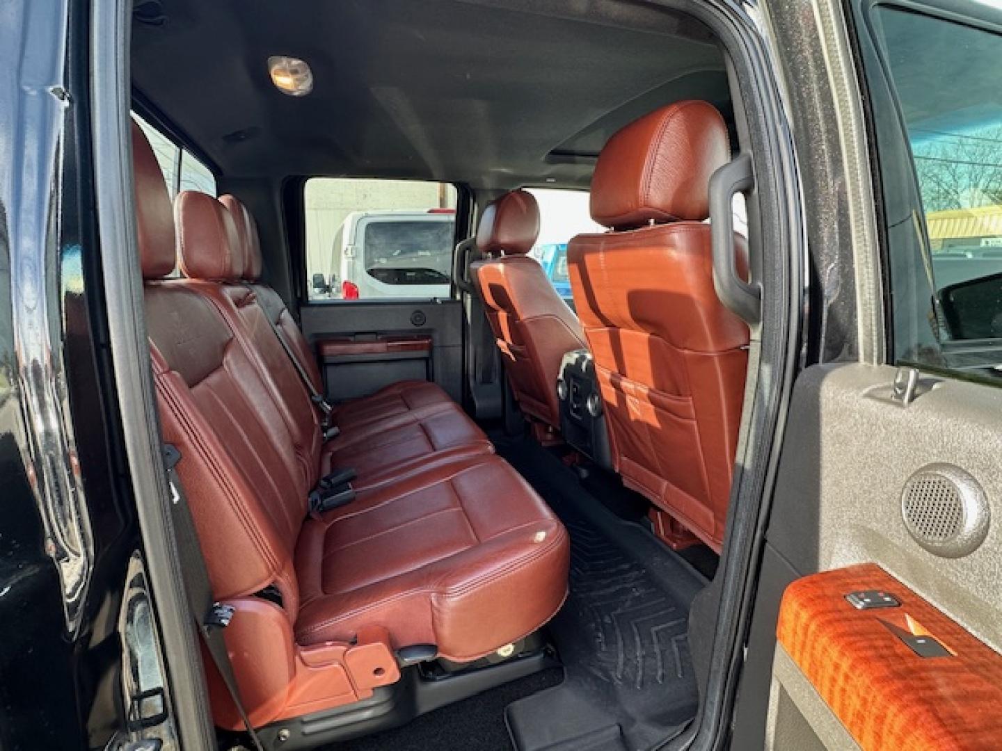 2014 Black /King Ranch Custom Interior Ford F-350 SD King Ranch Crew Cab 4WD (1FT8W3BT1EE) with an 6.7L V8 OHV 16V DIESEL engine, 6-Speed Automatic transmission, located at 3200 1st Avenue North, Billings, MT, 59101, (406) 245-9055, 45.779270, -108.510742 - Super Sharp Ford F350 Super Duty Crew Cab. Local Trade-In, Low Mileage, 6.7-16 Valve Diesel Power, Dual Power Seats, Power Windows, Power Door Locks, Automatic Transmission, Tow Package, Bed Liner, Running Boards, Recessible Ball Hitch, Lockable Tailgate, Blizzak Tires, Extra Set of Wheels & Tires f - Photo#9