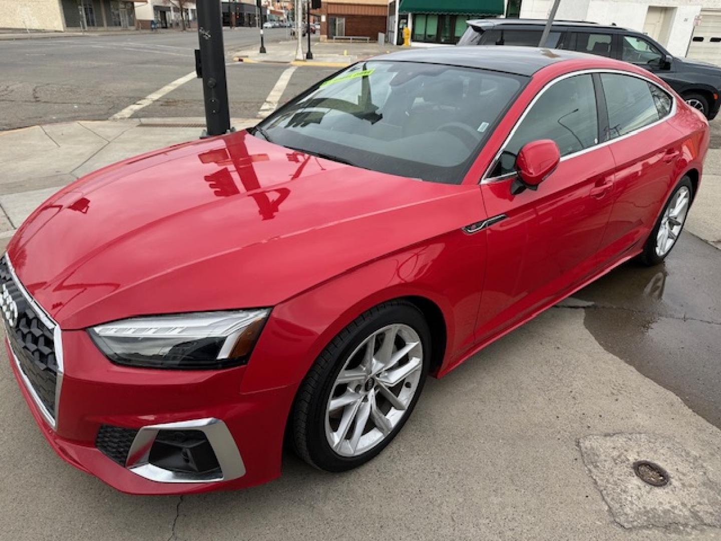 2024 Red /Black Leather Audi A5 Premium S line 45 TFSII quattro (WAUFACF54RA) with an 2.0L L4 DOHC 16V TURBO engine, 7A transmission, located at 3200 1st Avenue North, Billings, MT, 59101, (406) 245-9055, 45.779270, -108.510742 - Superb Transportation and Very Hard to Find! Audi 5 Hybrid, Premium Package, Panorama Roof, Quattro All Wheel Drive, Dual Power Seats, Lane Departure Warning, Large Backup Camera Screen, Power Windows, Power Door Locks, Premium Wheels, and Only 4,800 Miles! CarFax Dealer. Auto Brokers of Montana/ - Photo#0